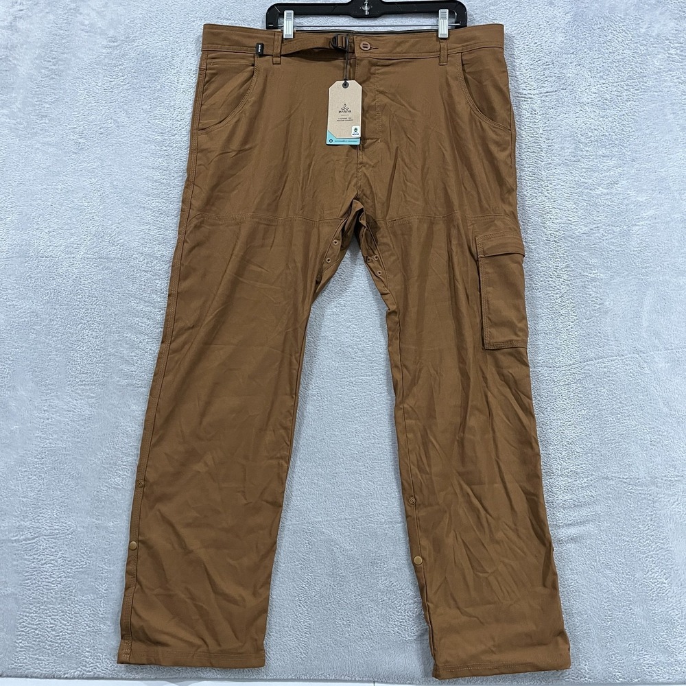 PrAna Zion Slim Pant II Pants Men 40x30 Sepia Brown Hiking Outdoor Stretch‎